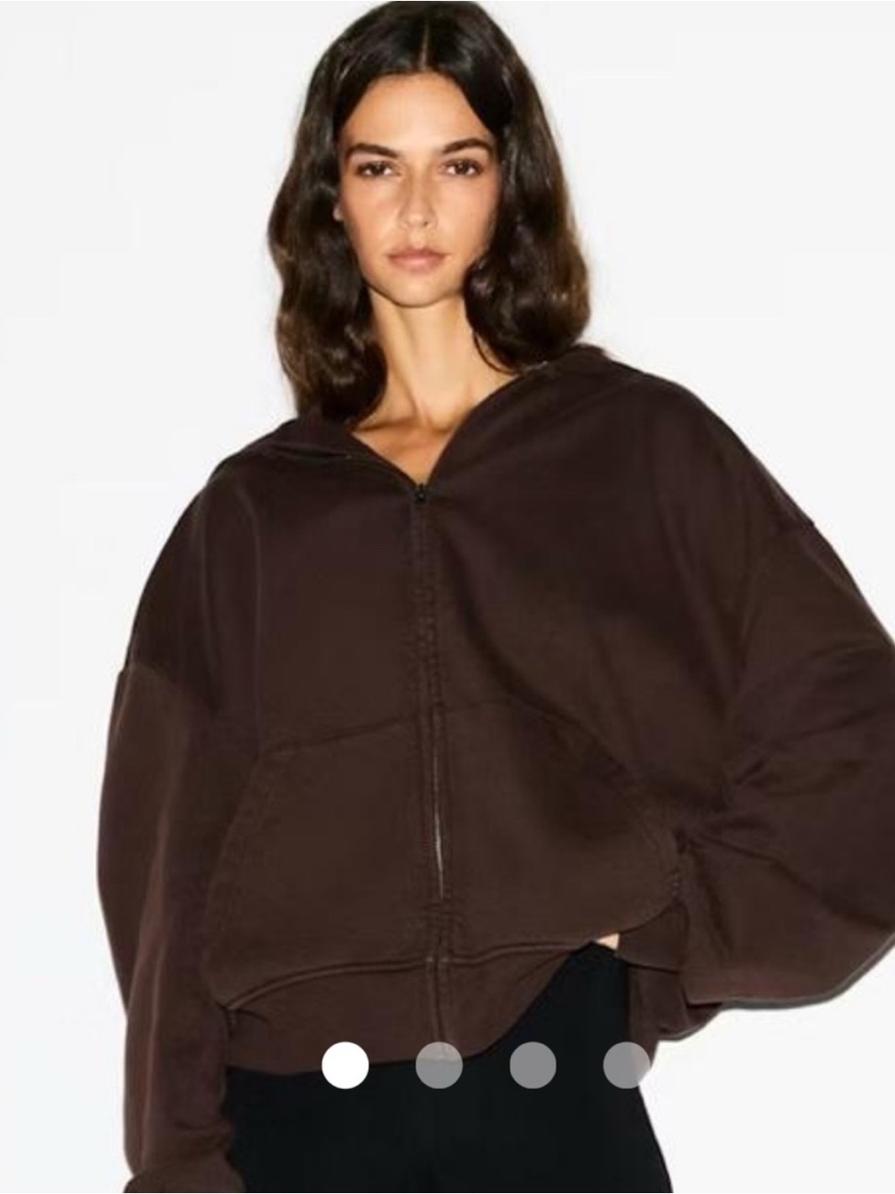 Skims Oversized Brown Zip Hoodie
